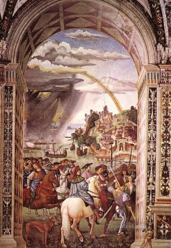  Eneas Pintura - Eneas Piccolomini parte hacia el Concilio de Basilea Renaissance Pinturicchio